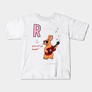 R is for Rockstar Rabbit Kids T-Shirt